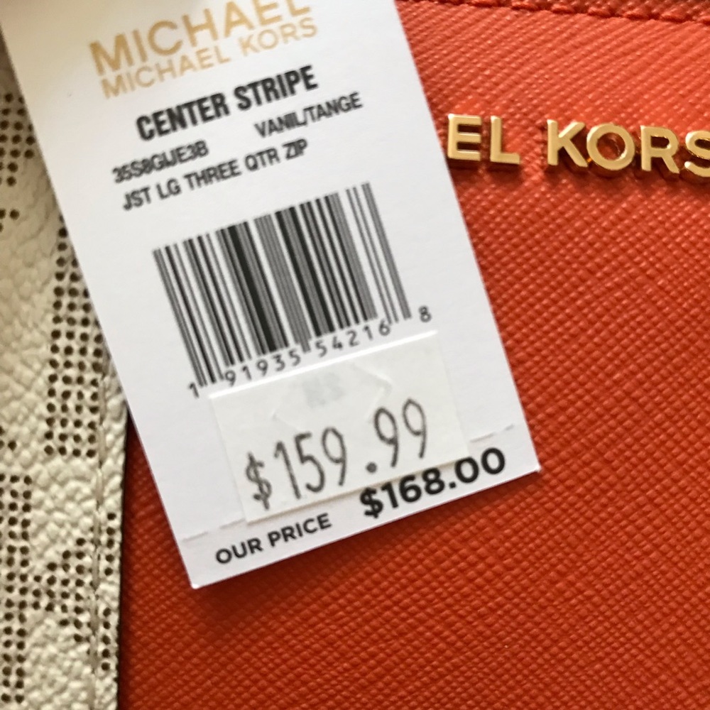 Michael Kors three quarter zip wallet tangerine - Picture 6 of 8